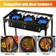 thumbnail image 3 of 225,000-BTU High-Pressure Outdoor Propane Gas Stove, 3-Burner Camp Cooker with Detachable Legs for Camping, Patio, Tailgating & Backyard Cooking, 3 of 9