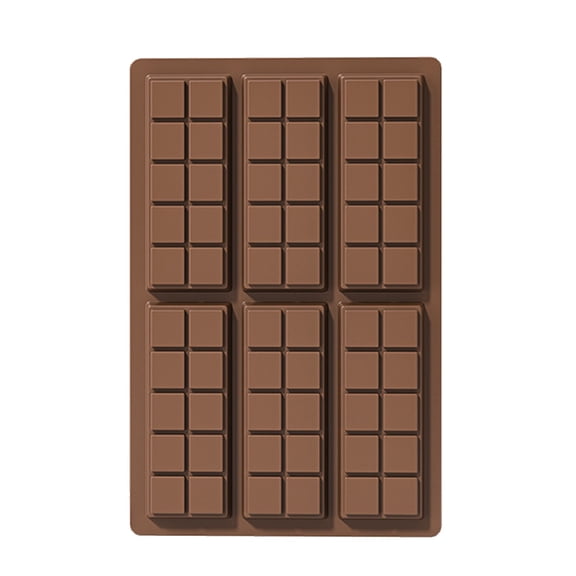 Rectangular Silicone with Six Cavities for Chocolate Baking and Kitchen DIY