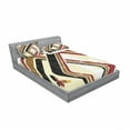 thumbnail image 3 of Abstract Bedding Set with Sheet & Covers, Trippy Forms in Grunge Effects Butterflies Retro Illustration, Printed Bedroom Decor 2 Shams, 4 Sizes, Pale Yellow Caramel, by Ambesonne, 3 of 3