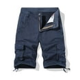 thumbnail image 3 of YLSDY Mens Cargo Shorts Zipper Button Multi Pockets Twill Cotton Relaxed Fit Outdoor Camo Cargo Short for Men Blue XL, 3 of 3