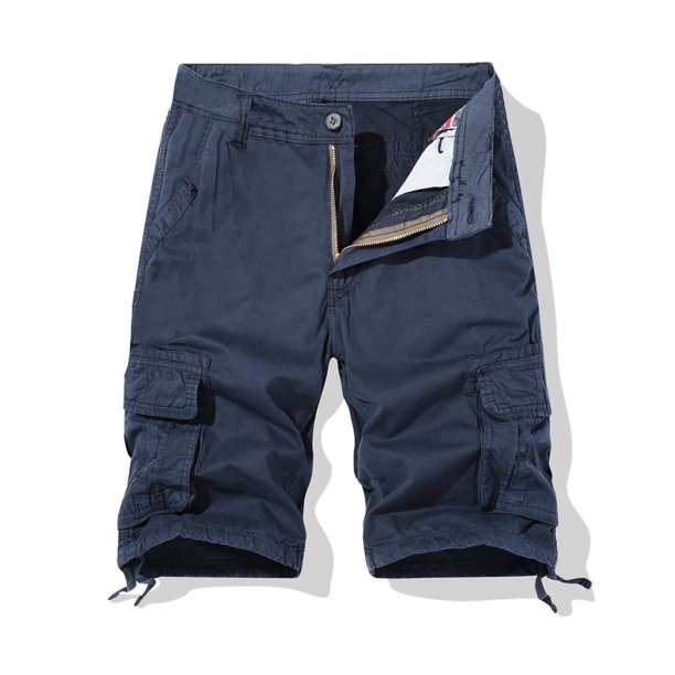 pstuiky Pantalones cortos para hombre, Pantalones cortos cargo casuales de moda para hombre, con bolsillos y botones, cintura elástica Pantalones cortos cargo