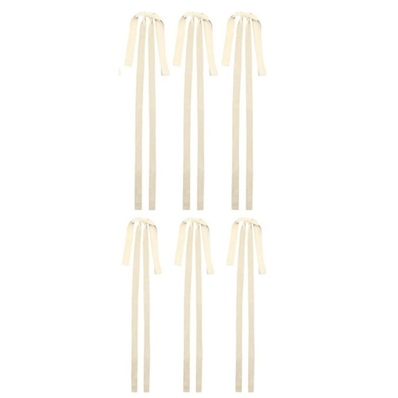 6PCS Long Velvet Christmas Bows for Staircase Garland Wreath, 15.75in x 23.62in Ribbon Bows for Xmas Tree Holiday Indoor Outdoor Decorations Home Decor ( Beige )