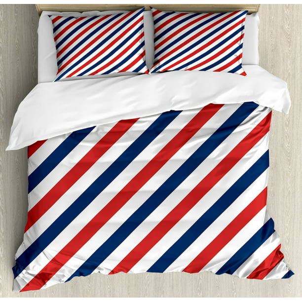 Harbour Stripe Duvet Cover Set King, Red White And Blue Bedding Sets
