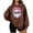 Coffee, variant on Lorytime Sweatshirts for Women Oversized Christmas Santa Claus Plush Shirt Crew Neck Long Sleeve Pullover Loose Tops