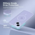thumbnail image 5 of Magnetic for iPhone 14 Case, [Compatible with MagSafe] [Full Camera Protection] [14FT Drop Protection] Shockproof Protective Slim Translucent Matte Phone Case for iPhone 14, Lilac, 5 of 15