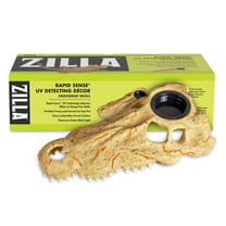 Zilla Rapid Sense UV Detecting Crocodile Skull Terrarium Décor for Reptiles, Large
