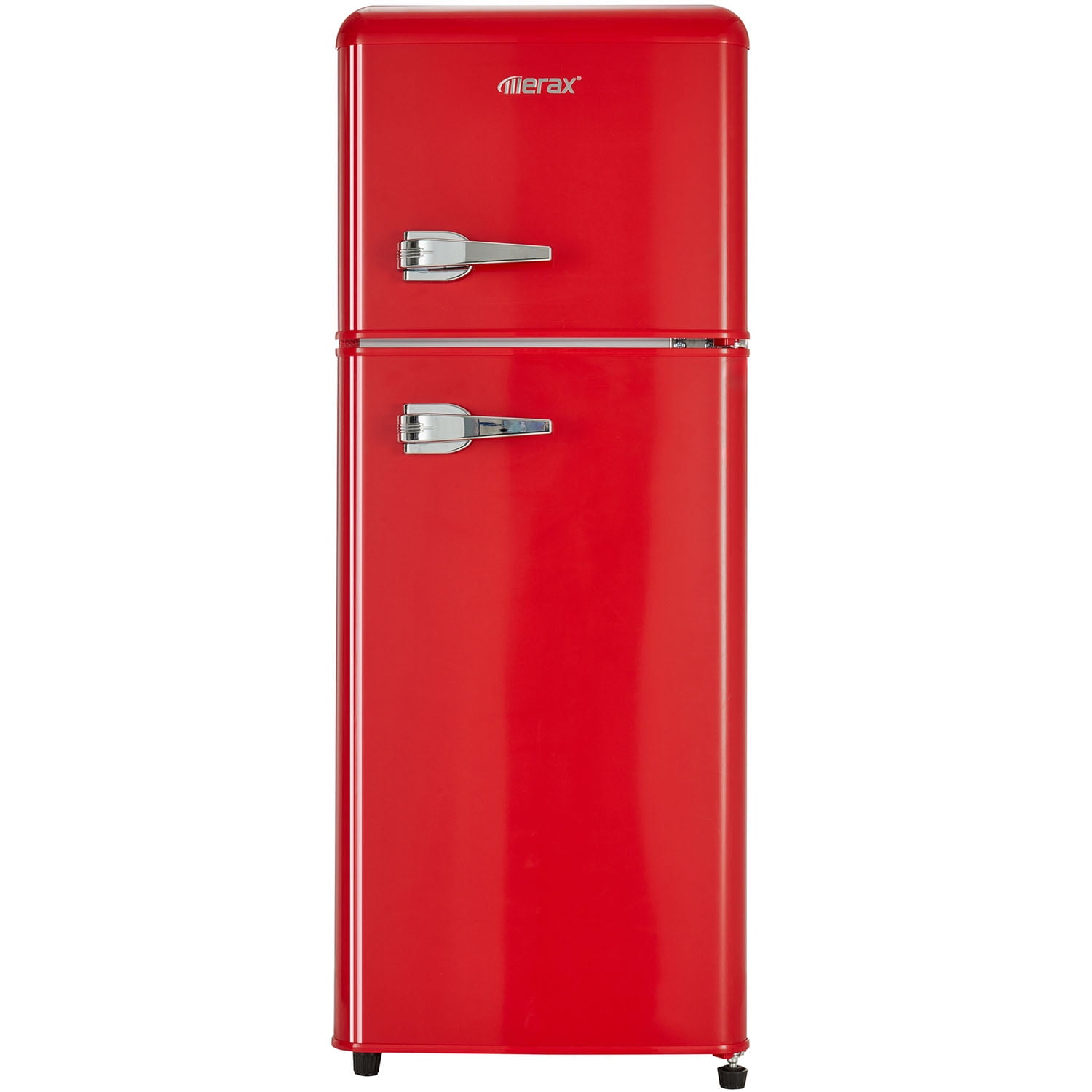 Spaco 4.5 cu. ft. Dual Zone Refrigerator, 3.3 Fridge + 1.2 cu. ft. 4-Star Freezer, 7 Temperature Settings, 45 dB, LED Lighting, Red