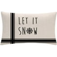 thumbnail image 3 of Set of 2 Black Christmas Pillow Covers Let It Snow Rectangular/Waist Cushion Cover Farmhouse Merry Christmas Winter Holiday Decor Pillowcases 12’’×20’’ for Home Couch Patio, 3 of 6