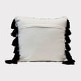 thumbnail image 5 of Creative Co-Op Creative Co-Op Cotton Printed Tufted Pillow with Tassels, Black and Cream, 5 of 8
