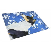 Caroline's Treasures SS4652LCB Basenji Winter Snowflakes Holiday Glass Cutting Board Large, 12H x 16W, multicolor