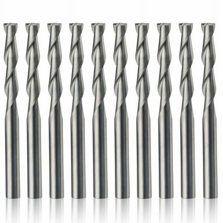 

Lierteer 10Pcs Cnc 1/8 Router Bits End Mill Flat Nose 2-Flute Milling Cutter 22Mm 38.5M