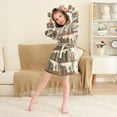 thumbnail image 3 of FORMRS Niños Bathrobe Unisex Hooded Robe Soft Plush Pajamas Sleepwear, Size 7-9T, Shelf Plants, 3 of 7