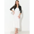 thumbnail image 5 of DARING DIVA Women's Ruffle Shrug Mesh Crop Bolero Cardigan XS Black, 5 of 6
