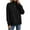 Black, variant on Women's Stand Collar Long Sleeve Blouse, Lace Patchwork Button Down Top, Loose Fit Casual Shirt, Autumn Winter Fashion Wear, Soft Comfortable Blouse, Elegant Everyday Elegance White S