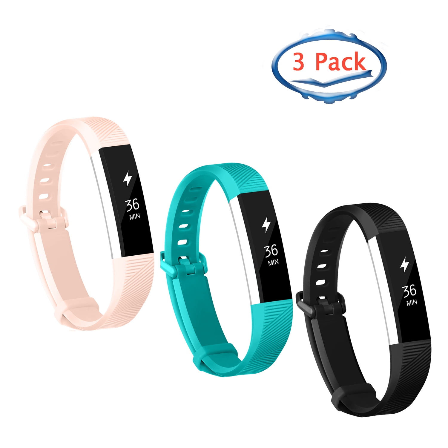 Adepoy 3-Pack Replacement Sport Wrist Strap Bands for Fitbit Alta Fitbit Alta HR by Adepoy