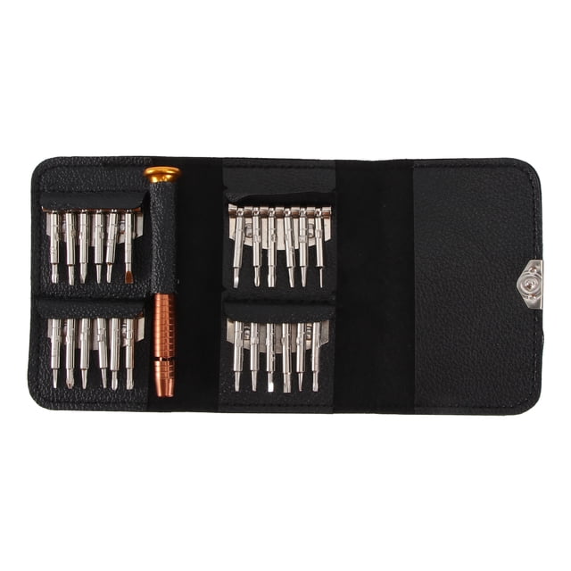 WORGEOUS 13 en 1 Juego de destornilladores de precisión Kit de herramientas de reparación electrónica con bolsa de cuero para tableta iPhone Gafas Xbox Celular reloj de PC