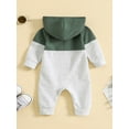 thumbnail image 7 of GXFC Baby Boy Fall Jumpsuits Clothes 6M 9M 12M 18M Newborn Boy Long Sleeve Zipper Hooded Contrast Color Bodysuit Babysuit for Infant Boy, 7 of 7