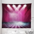 thumbnail image 1 of Theatre Tapestry, Stage Aubergine Drapes Curtains Actor and Actress Watching a Play Illustration, Fabric Wall Hanging Decor for Bedroom Living Room Dorm, 5 Sizes, Fuchsia Pink, by Ambesonne, 1 of 1