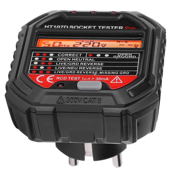 Probador de toma de Corriente EOTVIA HT107D LCD Digital Display Socket Outlet Tester