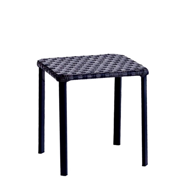 Mesa auxiliar Living Accents de mimbre marrón apilable cuadrada