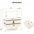 thumbnail image 2 of CRXX Rolling Storage Cart w/ 4 Drawers 2 Shelves Metal Rack Shelf Home Office School Beauty Salon Utility Organizer Cart with Wheels, Ivory, 2 of 10