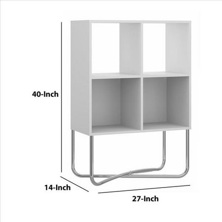 

The Urban Port Multipurpose Storage Shelf with 4 Open Compartments White and Chrome / Each