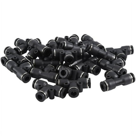 Pneumatic Tee Union Connect Fittings T Connector Splitter Air Line Tube Quick Release Hose Kit