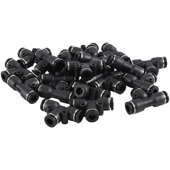 Pneumatic Tee Union Connect Fittings T Connector Splitter Air Line Tube Quick Release Hose Kit