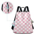 thumbnail image 7 of FORMRS Women's Travel Backpack Purse Anti-Theft Hidden Pockets Casual Shoulder Bag, Pink Checkered Heart, 7 of 7