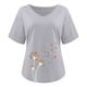 thumbnail image 4 of Elegante mujer con cuello en V estampado camiseta blusa Tops sudadera OAVQHLG3B Store  lin121212, 4 of 4