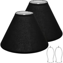 Black Lamp Shades Set of 2, 6" Top x 16" Bottom x 10.8" High, Empire Large Lamp Shades Replacement for Table Lamps Floor Lamps, Natural Linen Lampshades, Spider, Harp Holders Included, Easy Assembly