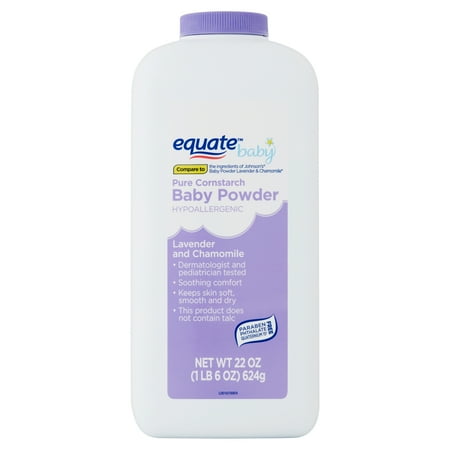 Equate Pure Cornstarch Baby Powder with Lavender and Chamomile, 22 oz