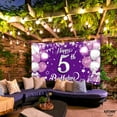 thumbnail image 5 of Purple Happy 5th Birthday Banner - XtraLarge, 72x44 Inch | Purple 5 Happy Birthday Banner | Purple Happy 5th Birthday Backdrop, 5th Birthday Decorations | Purple 5th Birthday Banner Girl, 5 of 7