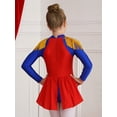 thumbnail image 4 of YIZYIF Kids Girls Drum Major Costume Tassels Long Sleeve Jumpsuit Back Zipper Bodysuit Marching Band Uniform Outfit Red 12, 4 of 7