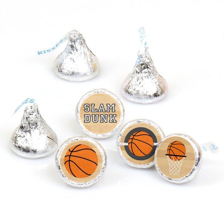 - Nothin' But Net - Basketball Round Candy Stickers - Labels Fit Hershey's Kisses (1 sheet of 108)