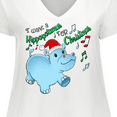 thumbnail image 4 of Inktastic I Want a Hippopotamus for Christmas Hippo in Santa Hat Women's Plus Size V-Neck T-Shirt, 4 of 5