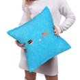 thumbnail image 6 of Bingfone Sky Blue Glitter Linen Throw Pillow Covers Cushion Case Pocket Button Vintage Farmhouse Pillowcase-18"x18", 6 of 9