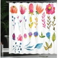 thumbnail image 4 of Ambesonne Flower Shower Curtain, Watercolor Garden Design, 69"Wx84"L, Multicolor, 4 of 5