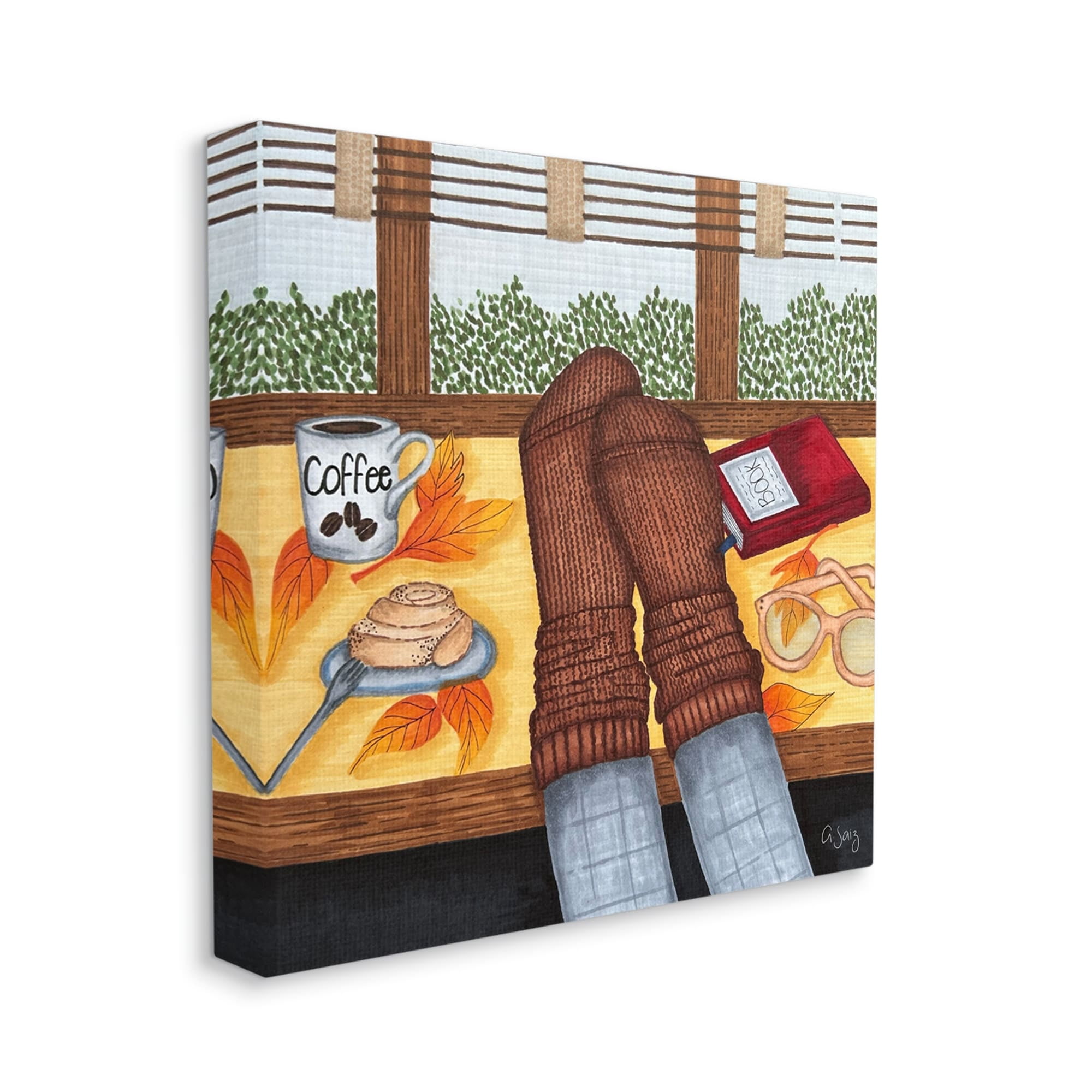 Stupell Industries Resting Feet Autumn Cozy Coffee Food & Beverage Painting Gallery Wrapped Canvas Print Wall Art