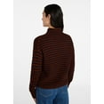 thumbnail image 4 of Time and Tru Women's Stripe Funnel Neck Sweater with Long Sleeves, Midweight, Sizes, XS-XXXL, 4 of 6