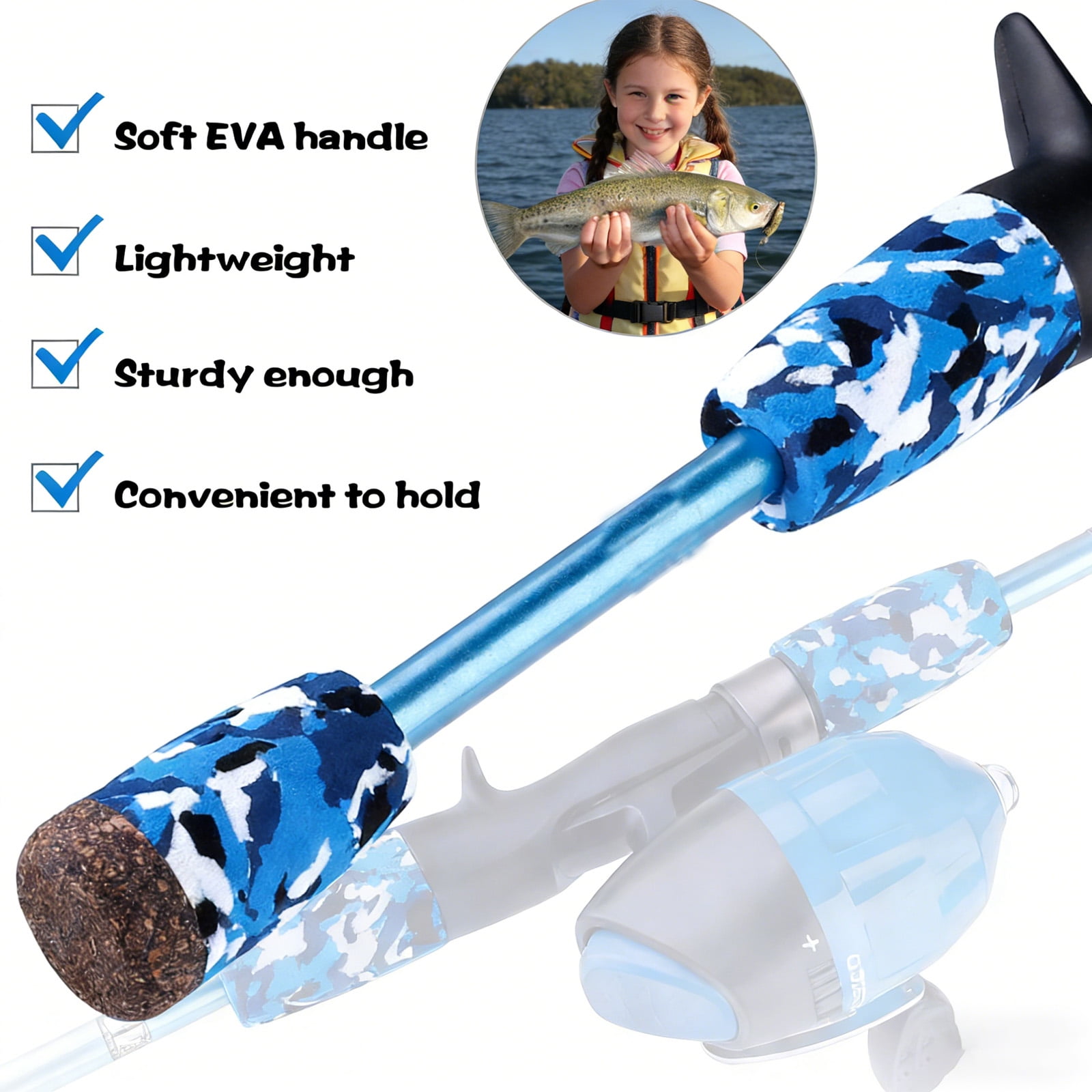 OUTGOO Kids Fishing Pole, Kids Fishing Rod Portable Telescopic Fishing Rod and Reel Combo Kit with Spincast Fishing Reel, Fishing Tackles, Fishing Lures, Fishing Lines for Boys, Girls, Youth