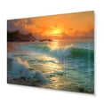 thumbnail image 2 of Designart "Caribbean Sea with Sandy Shore VII" Coastal Sunset Metal Art Living Room, 2 of 5