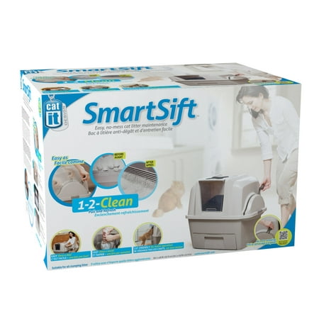 Catit Sifting Cat Litter Box With Bio Litter Box Liner, (Best Self Sifting Litter Box)