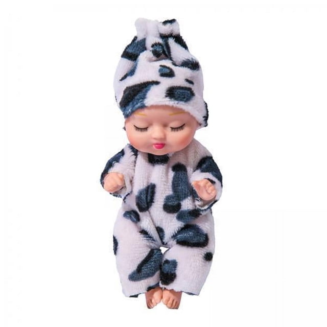 Mini Muñecas Durmientes de 4x4 Pulgadas con Ropa, Juguete de Animales de Dibujos Animados con Accesorios para Muñecas, Muñecas de Simulación, Muñecas 4 piezas