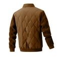 thumbnail image 4 of gbyLJF Men's Quilted Bomber Jacket Zip Up Long Sleeve Varsity Coats Fall Winter Mens Casual Warm Jackets Outerwear with Pockets, 4 of 4