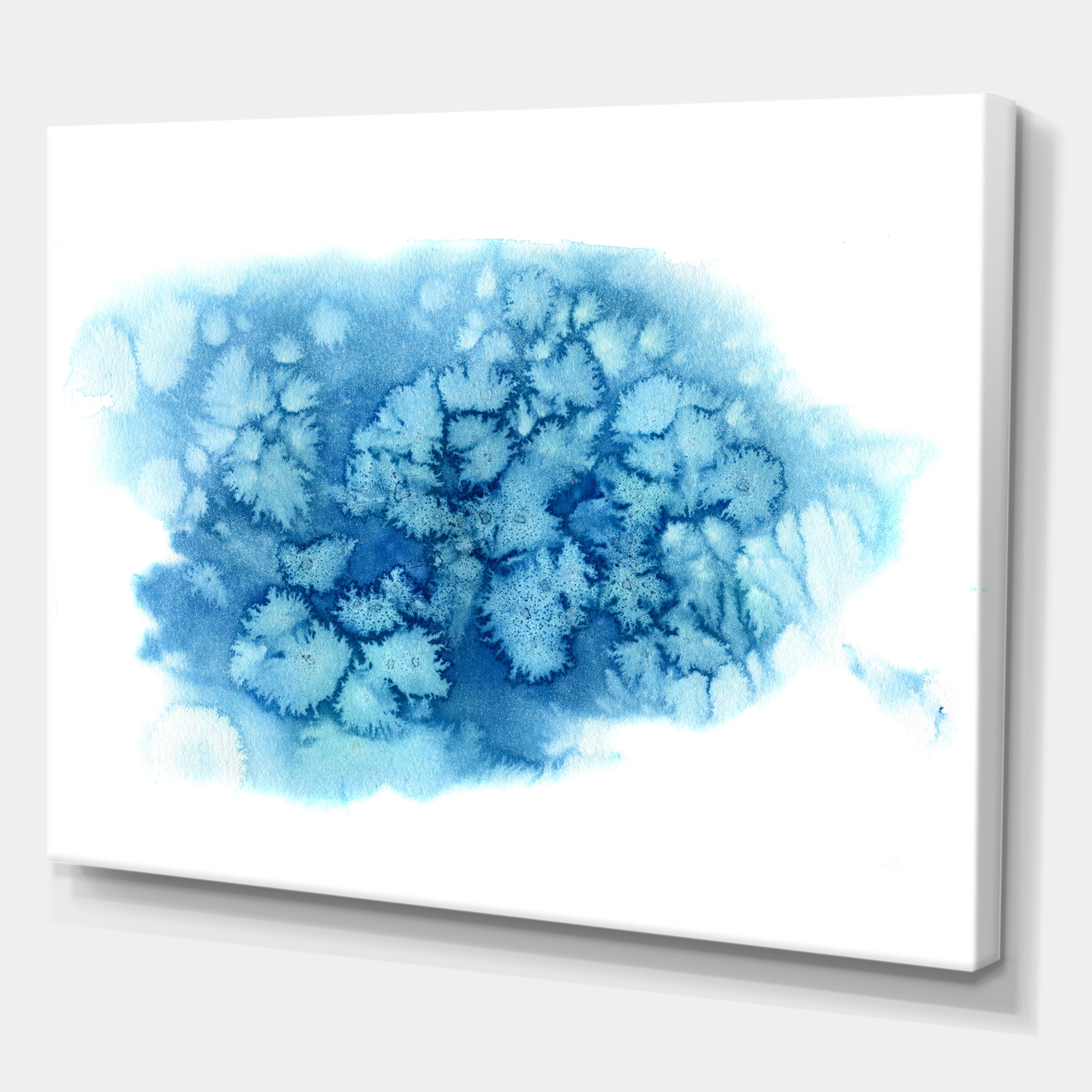 Designart ' Abstract Blue Turquoise Cloud ' Modern Canvas Wall Art Print