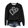 thumbnail image 2 of Brilliant Valentine Shirt Adult Womens Tops Plus Size Women Round Neck Long Sleeves Casual Sweatshirts Sweater Pullover Tunic Tops Black XXL, 2 of 4