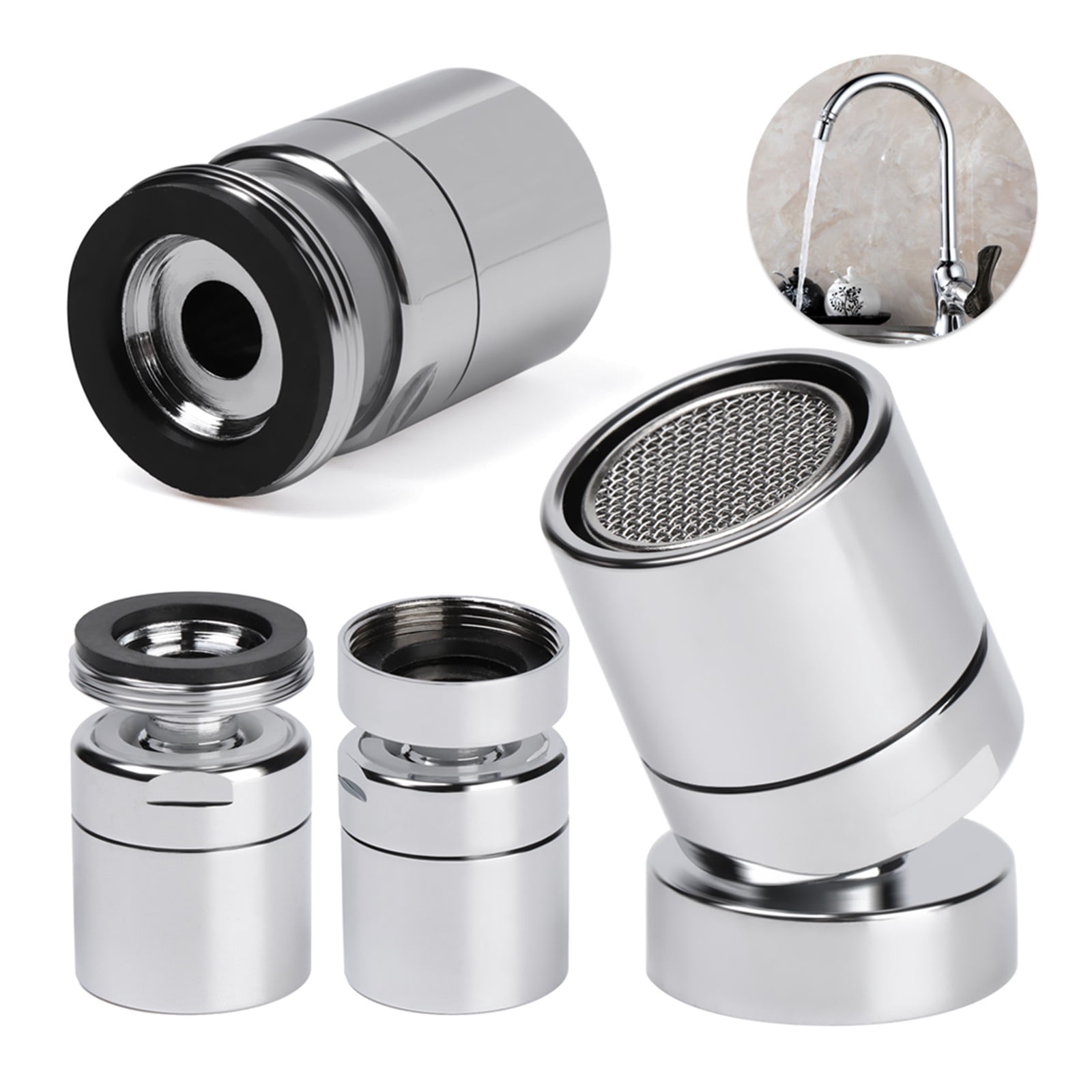 Bathroom Faucet Aerator 360-Degree Swivel Brass Water Saving Tap Faucet Aerator Sprayer Sink Aerator Tap Nozzle Home Hardware Daily Tools For Kitchen Bathroom ,Water Saving