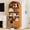 Yellow, variant on 71" Tall Arched Bookshelf, 5 Tier Modern Farmhouse Bookcase with Sliding Doors & Adjustable Shelves, Wood Display Cabinet, White