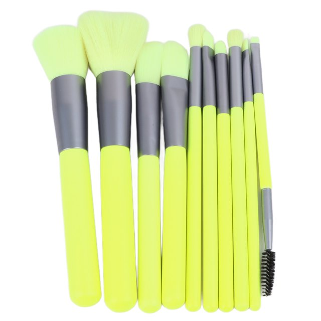 Kit de Cepillos de Maquilla en Polvo, Cepillos de MaquillaJe de de Madera establecido 10pcs para viajar